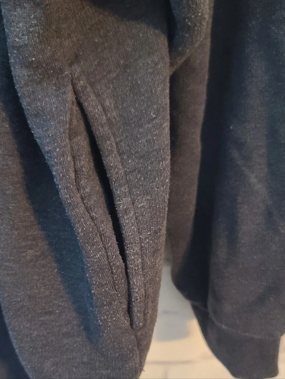 Victoria's Secret Love Gray Full Zip Hooded Fleece Hoodie w/ Pockets, L